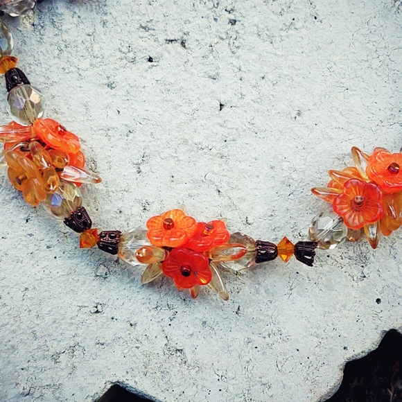 VTG Glass & Crystal Aurora Borealis Necklace - Picture 7 of 8